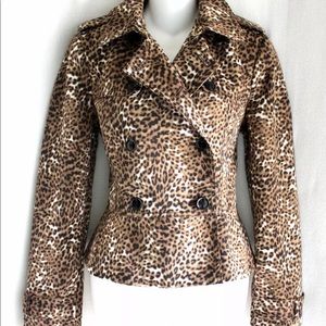Banana Republic Leopard MOTO Spring Trench jacket